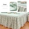 Princess-Style Lace Patchwork Bed Skirt, King Size, 18 in Drop, Pink/Green, 200 x 220 cm view 2