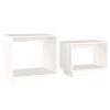 Iiaky 2-Piece Nesting Tables, White Solid Pine, Living Room Side Tables view 2