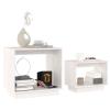 Iiaky 2-Piece Nesting Tables, White Solid Pine, Living Room Side Tables view 3