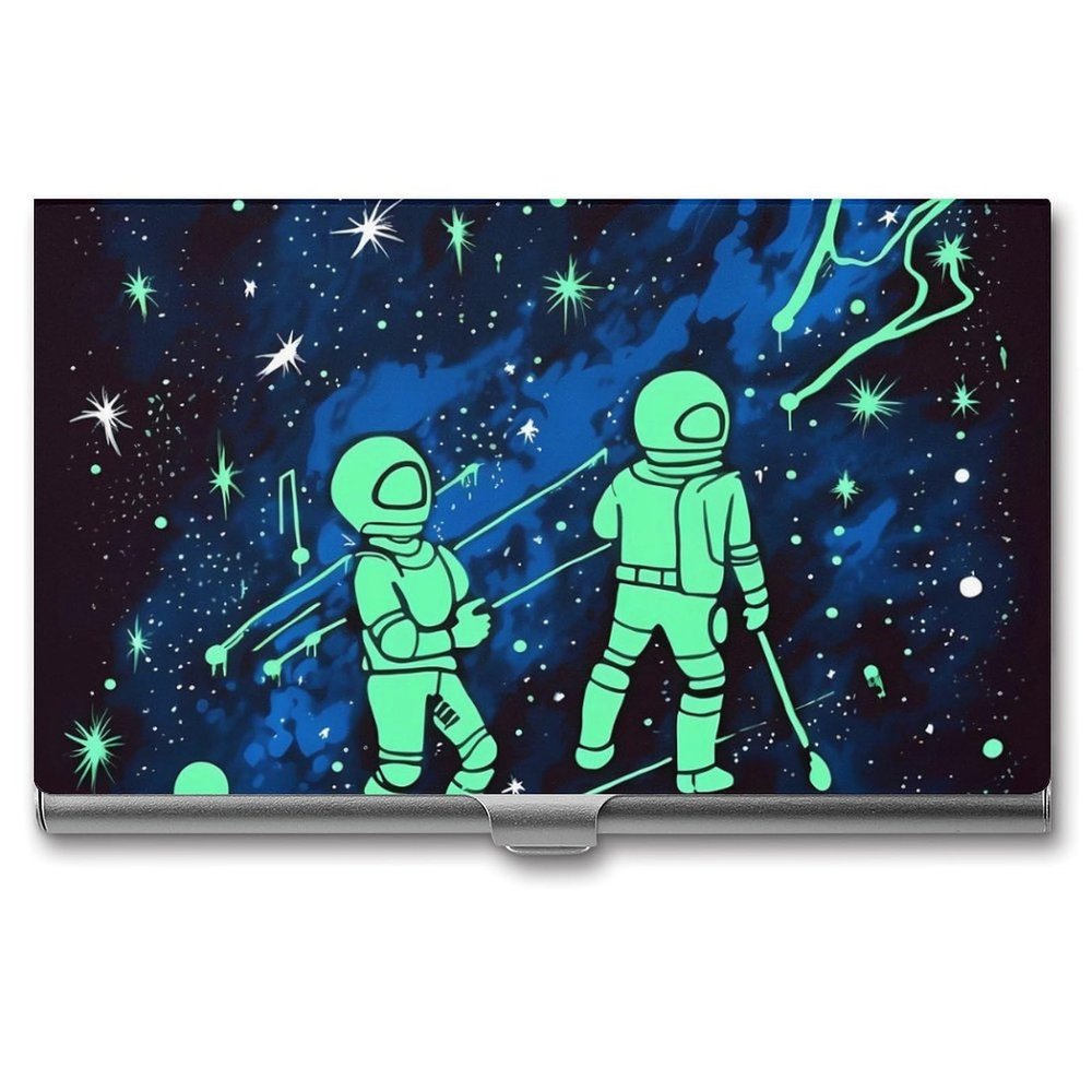 FHECVBN Glow-in-the-Dark Metal Business Card Holder