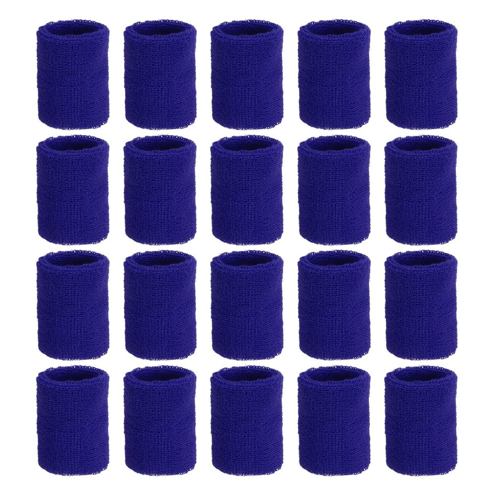 sourcing map Wrist Sweatbands, Sports Wristbands for Women and Men, Absorbent, Navy Blue, 20-Pack
