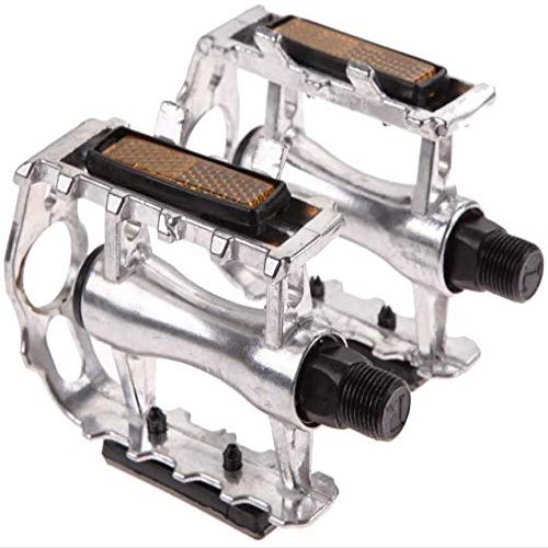 WANGSHAOWEI Mountain Bike Pedals, 9/16-Inch Boron Steel Spindle, Reflector-Compatible, Non-Slip, Lightweight, for Road Bikes, BMX, and MTB (Sliver)