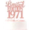 1971 Limited Edition 55th Birthday Glitter Cake Topper, Rose Gold view 1