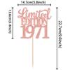 1971 Limited Edition 55th Birthday Glitter Cake Topper, Rose Gold view 2