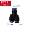 PY4/PY6/PY8/PY10/PY12 Y-Type Equal-Diameter Three-Way Pneumatic Quick Connector for Tracheal Intubation, PY12 (50 pcs) view 2