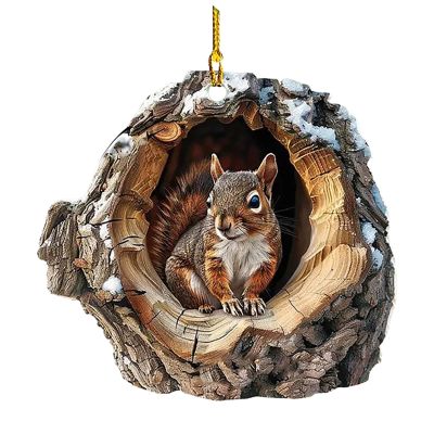 Animal Hanging Christmas Ornament, Christmas Tree Decoration, Animal Pattern, for Living Room, Bedroom or Car (I, One Size)