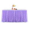 Tulle Table Skirt with LED Lights, Ruffled Tutu Design, Purple, 9 ft (2.75 x 0.77 m) view 1
