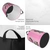 Beautiful Pink Rose Round Single-Layer Laundry Basket with Handles view 3