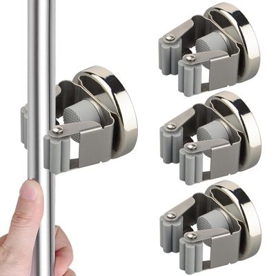 MUTUACTOR Heavy-Duty Magnetic Broom Holders, No-Drill Wall Mount, Pack of 4