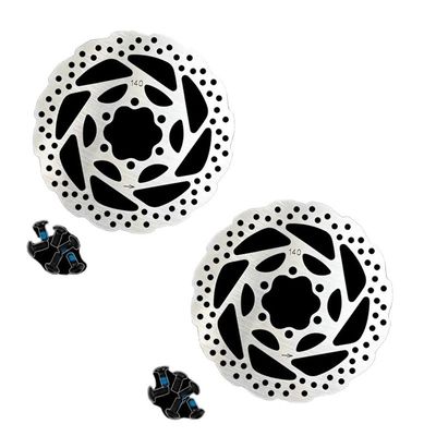 DONGLING Bicycle Brake Rotor, Sweep Disc MTB Brake Rotor, 140 mm, 2-Piece Set with 12 Screws
