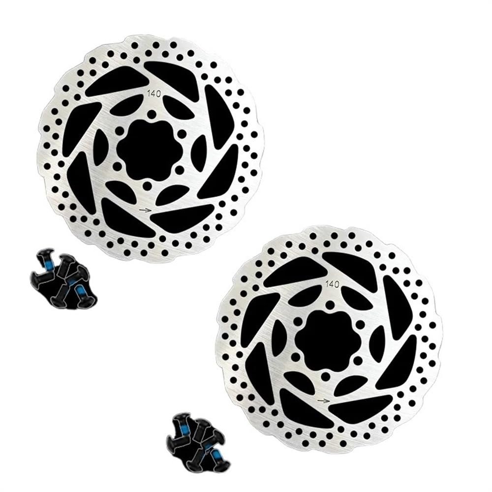 DONGLING Bicycle Brake Rotor, Sweep Disc MTB Brake Rotor, 140 mm, 2-Piece Set with 12 Screws