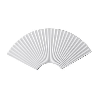 OFFSCH Fan-Shaped White Ceramic Sushi Serving Plate