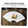 OFFSCH Fan-Shaped White Ceramic Sushi Serving Plate view 3