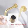 Wall-Mounted Bathroom Sink Faucet, Brushed Gold, Single-Handle view 2