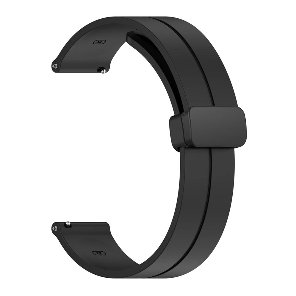 Generic Magnetic Silicone Band Compatible with Galaxy Watch Gear S3/3/4/5/6/7/FE/Classic/Pro 40/44 mm and GT 2e/3/4, 20/22 mm (Black, Galaxy 6/6 Classic)