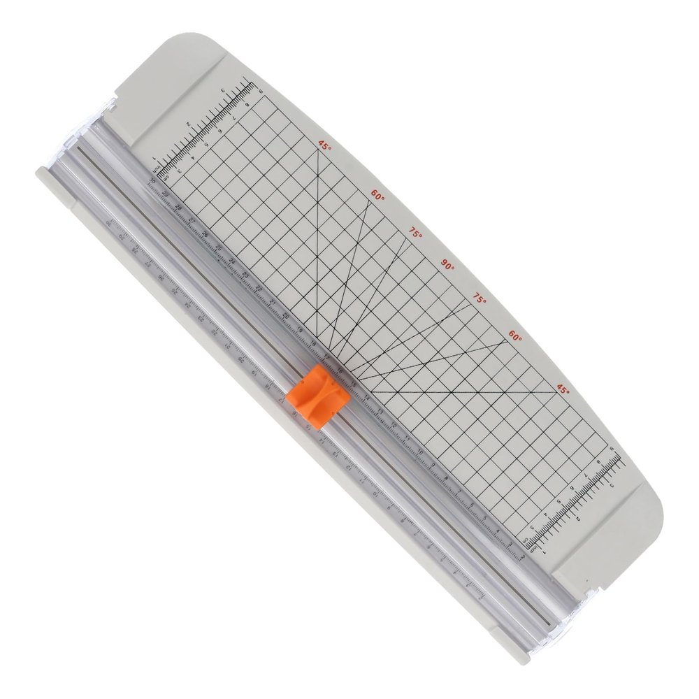SECFOU Manual Lightweight Portable Plastic Ruler with Precise Craft Paper Cutter, A4