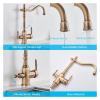 DPNABQOOQ Antique Brass Filtered Kitchen Faucet, Hot and Cold Mixer Tap, 360° Swivel, Black Chrome view 3