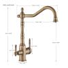 DPNABQOOQ Antique Brass Filtered Kitchen Faucet, Hot and Cold Mixer Tap, 360° Swivel, Black Chrome view 4