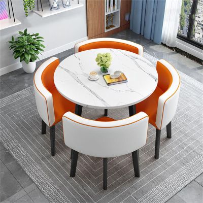 Office Reception Club Table Set with 4 Chairs