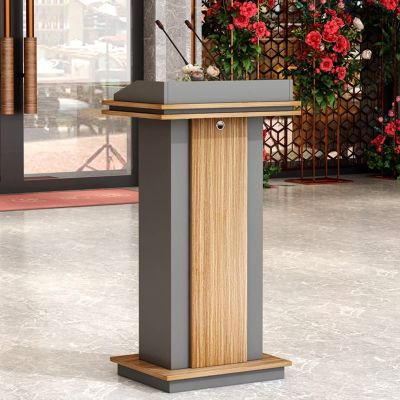 Solid-Wood Church Pulpit Podium with Sound Plate