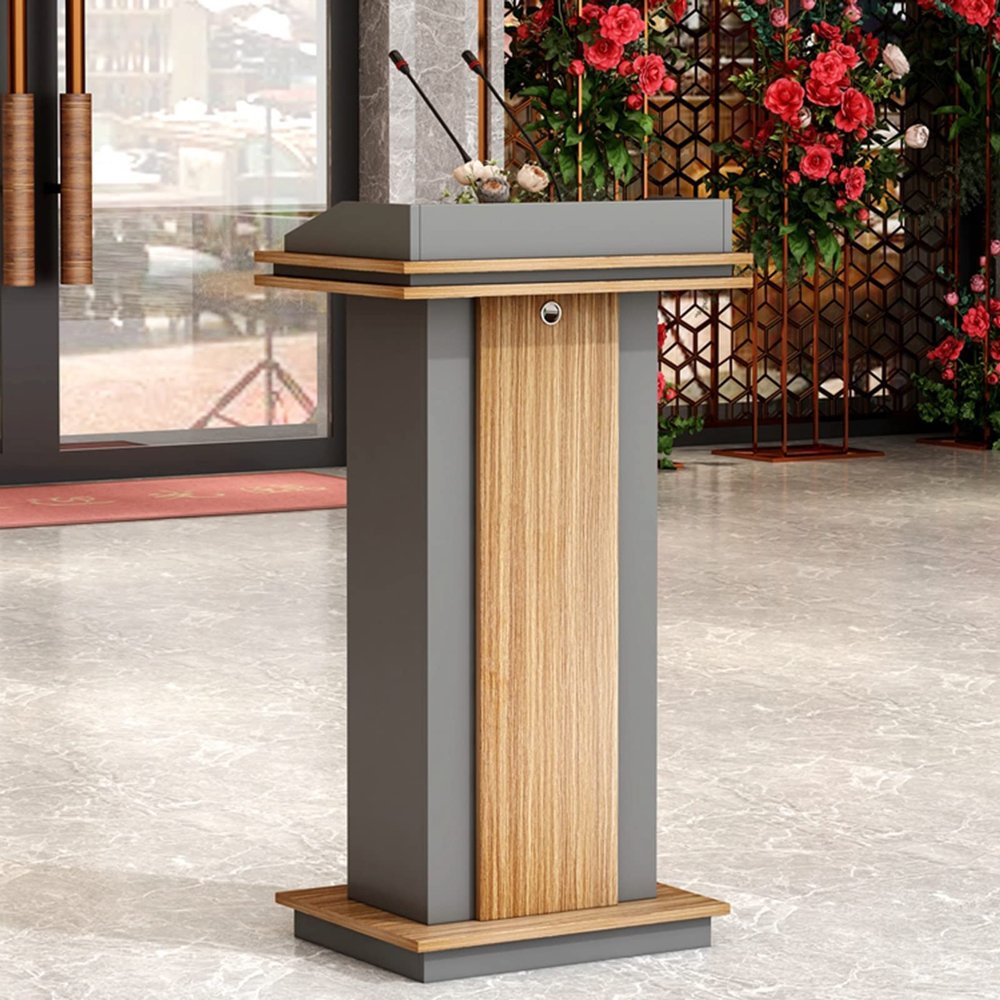 Solid-Wood Church Pulpit Podium with Sound Plate