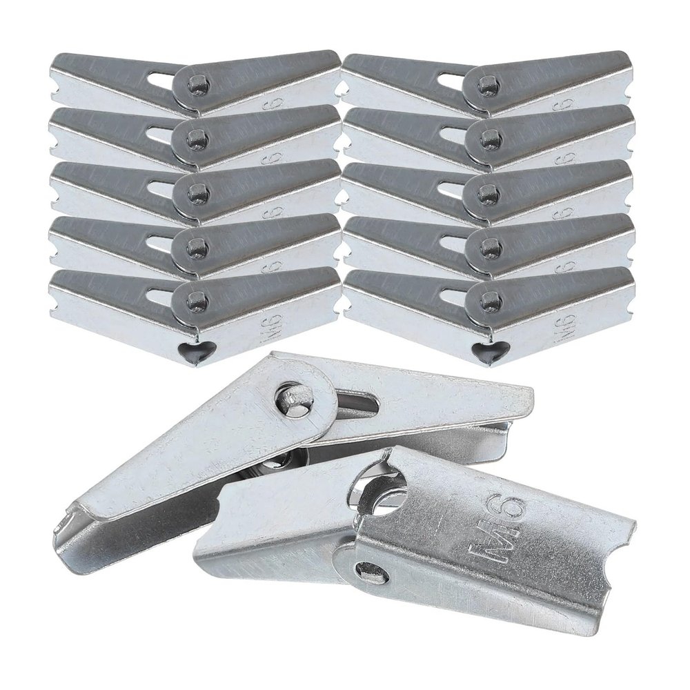 12 Expansion Bolts with Toggle Anchors and Wing Nuts for Drywall