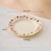 Nzzkoides Creative Ceramic Dinner Plate, 9-Inch Round Floral Plate view 2