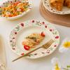 Nzzkoides Creative Ceramic Dinner Plate, 9-Inch Round Floral Plate view 4
