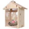 shenruifa Outdoor Bird Feeder Station, Hanging Wooden Birdhouse with Window Suction Cups, for Family Entertainment (A) view 1