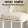 Modern Leather Dining Chairs, Set of 4, Metal Legs, High Back, Cream view 3