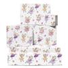 Mouse Gift Wrapping Paper, 6 Sheets for Her, Ballerina Mouse, Rainbow, Heart, White, with Stickers, Recyclable, by Central 23 view 1