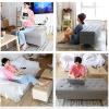 CHYOOP Luxurious Crystal-Button Velvet Storage Ottoman Bench, Light Gray, 60 x 42 x 45 cm view 4