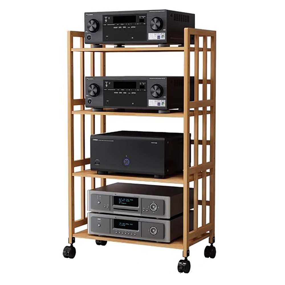 Audio/Video Cabinet with Adjustable Shelves and Casters