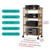 Audio/Video Cabinet with Adjustable Shelves and Casters view 2