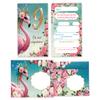 10 Flamingo Invitation Cards for a Girl’s 9th Birthday, with Envelopes, Favor Bags, Stickers, Notepads and Battleship Games view 2