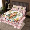 Loussiesd Christmas Nutcracker Quilt, 240 x 260 cm, Pink Plaid view 1