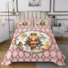 Loussiesd Christmas Nutcracker Quilt, 240 x 260 cm, Pink Plaid view 2