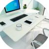 Ergonomic Desk Extension, 90°-Folding Wooden Tray with No-Drill Clamp, Keyboard Tray and Armrest, 55/65/75 x 25 cm view 1