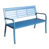 Yqyc Waterproof Outdoor Garden Bench with Backrest and Armrests, Blue view 1