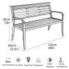 Yqyc Waterproof Outdoor Garden Bench with Backrest and Armrests, Blue view 2