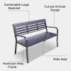 Yqyc Waterproof Outdoor Garden Bench with Backrest and Armrests, Blue view 3