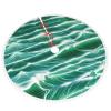 Ocean Green Wave Surf 01 Christmas Tree Skirt with Thick Pom-Pom Trim view 2
