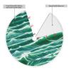 Ocean Green Wave Surf 01 Christmas Tree Skirt with Thick Pom-Pom Trim view 4