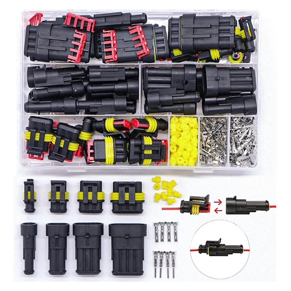 IINKUEYK 352/708-Piece Electrical Terminal Connector Set, 2/3/4-Pin, 26 Sets, 12A (352 Pieces, Connector Pliers)
