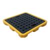 Generic Spill-Containment Platform for 1/2 Barrels, Modular Industrial Spill Pallet with Drain, Stackable Safety Tray, Removable Grate, Yellow, 2-Pack, 61 x 61 cm view 1