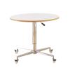FSADYANG Round Wooden Lift-Top Coffee Table with Swivel Wheels, Adjustable, for Living Room, Office, Kitchen (Wood) view 1