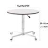 FSADYANG Round Wooden Lift-Top Coffee Table with Swivel Wheels, Adjustable, for Living Room, Office, Kitchen (Wood) view 2