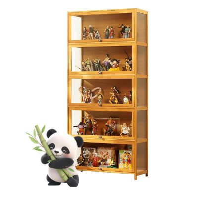 Ddasam Wooden Display Cabinet, 172 × 70 × 33 cm, 5 Compartments
