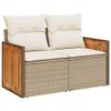 12-Piece Beige Poly Rattan Garden Sofa Set with Cushions view 3