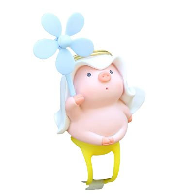 Swtgaah Piggy Handlebar Ornament: Resin Bicycle Decoration and Baby Shower Gift, Pig Design, 5 × 4 × 7 cm